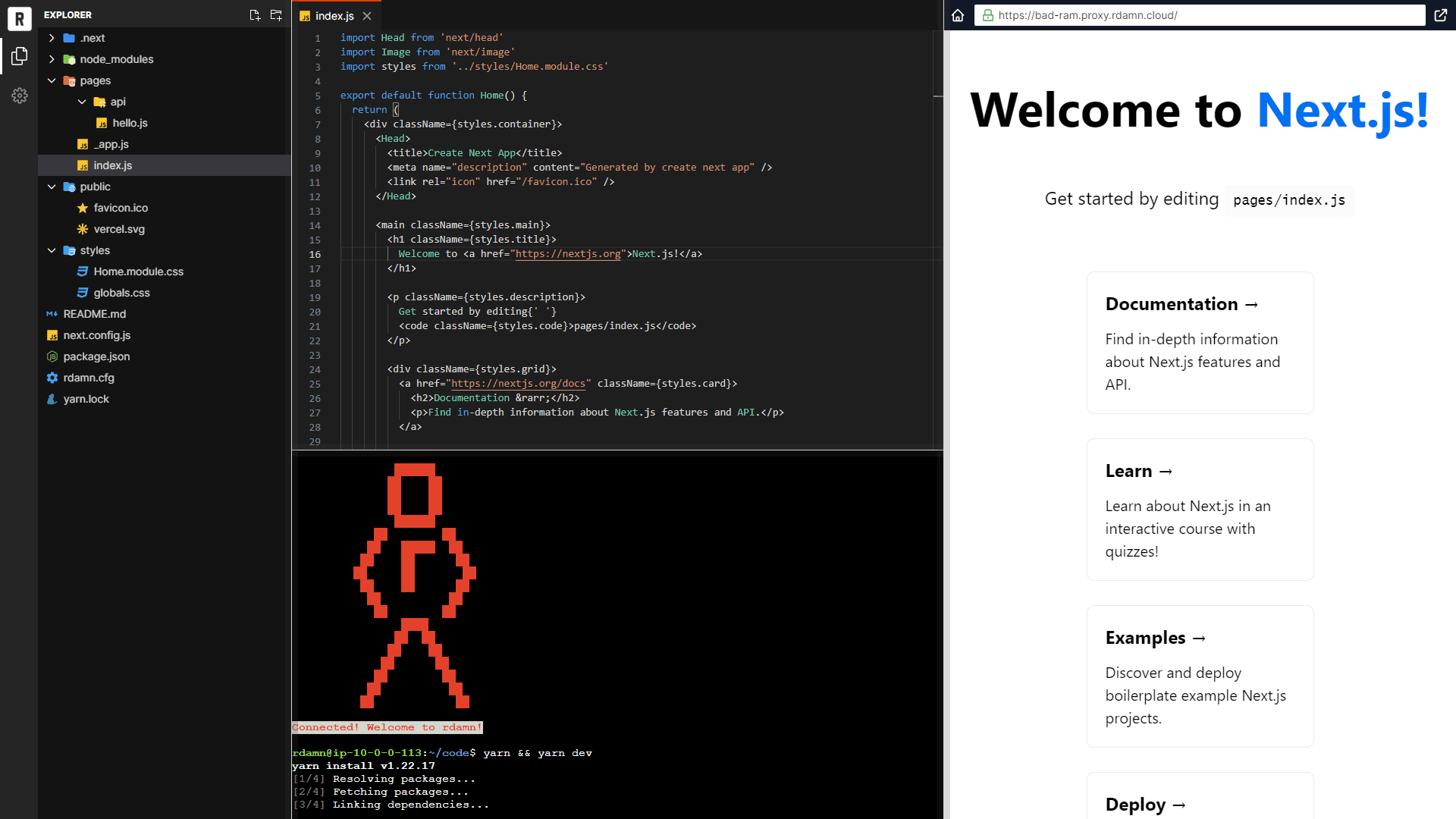 Playgrounds interface